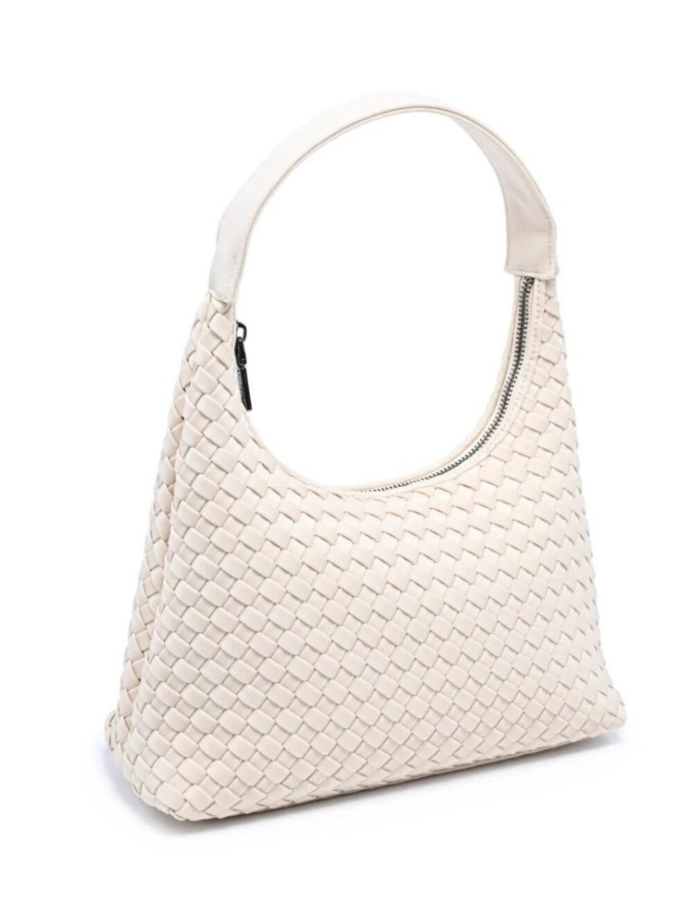 Sol & Selene Harmonia Cream Woven Neoprene Hobo Shoulder Bag Purse NWT